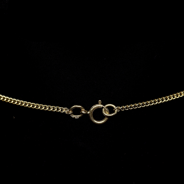 Conjunto de collar y pendientes en oro de 18k con rubíes y brillantes