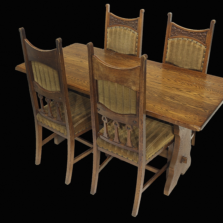 Shapland & Petter-style dining set, 20th century - 2