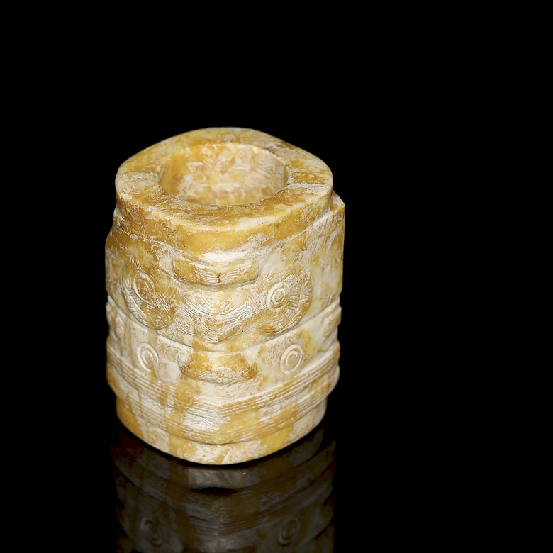 Carved jade cong ‘Chicken bone’, Liangzhu culture - 6