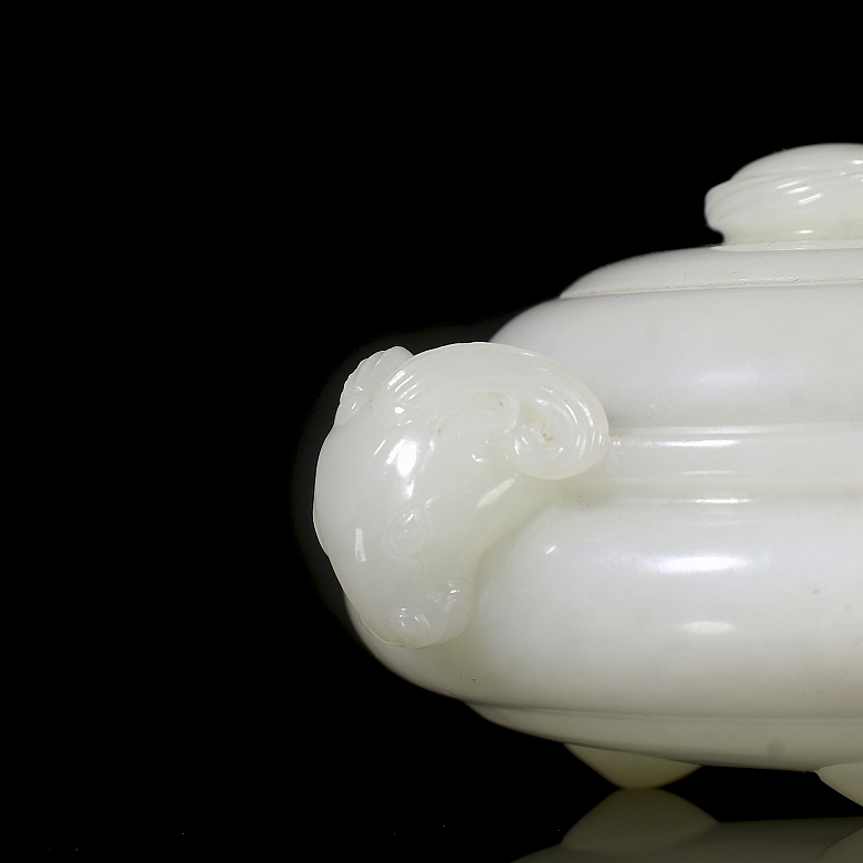 Incensario de jade blanco Hetian