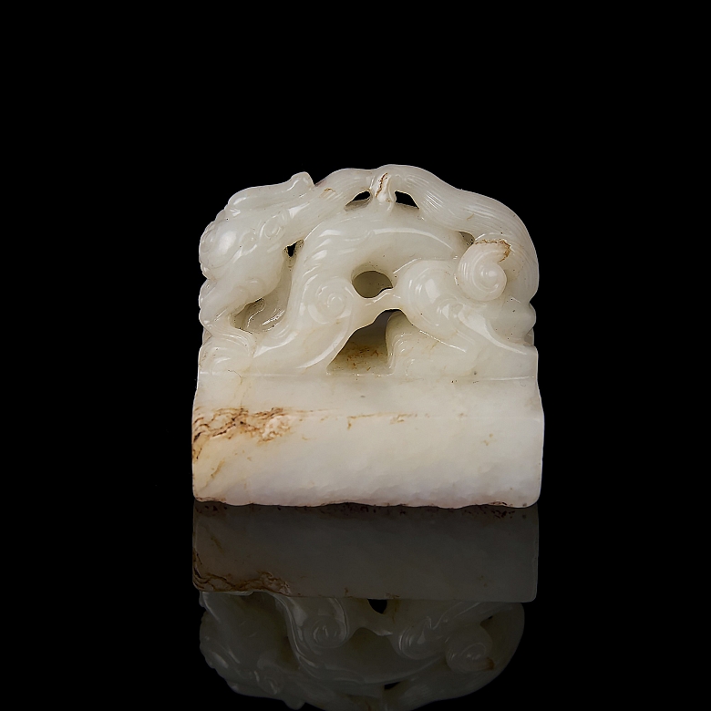 Sello imperial de jade blanco del emperador Yongzheng 