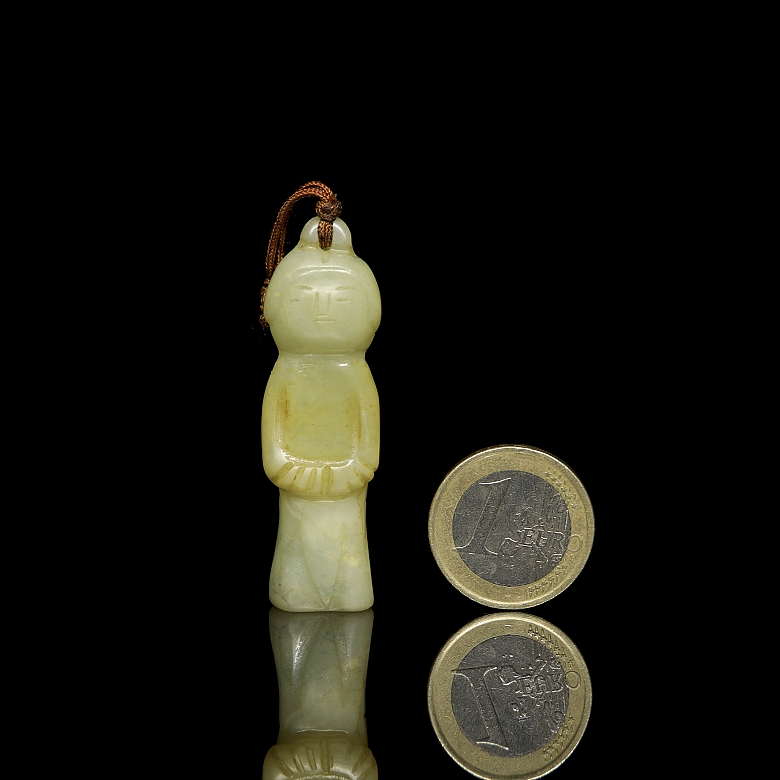 Carved jade pendant ‘Character’, Qing dynasty