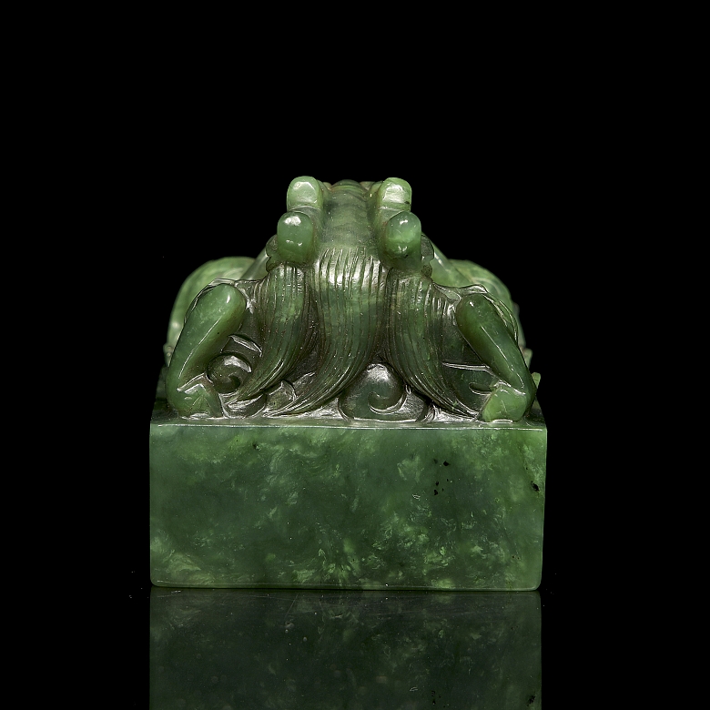 Sello de jade verde espinaca