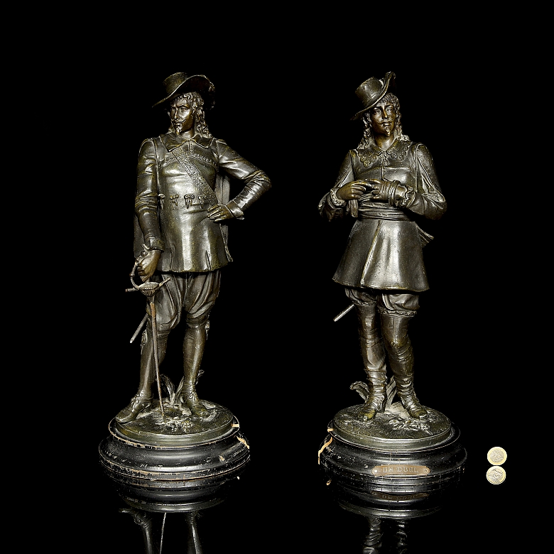 Pareja figuras de bronce 