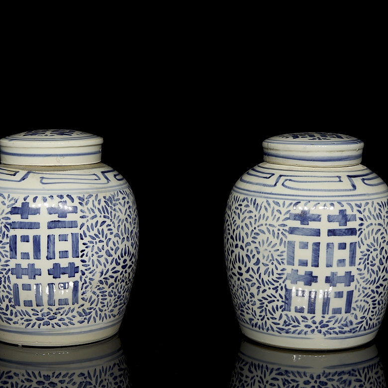 Pareja de tarros de jengibre