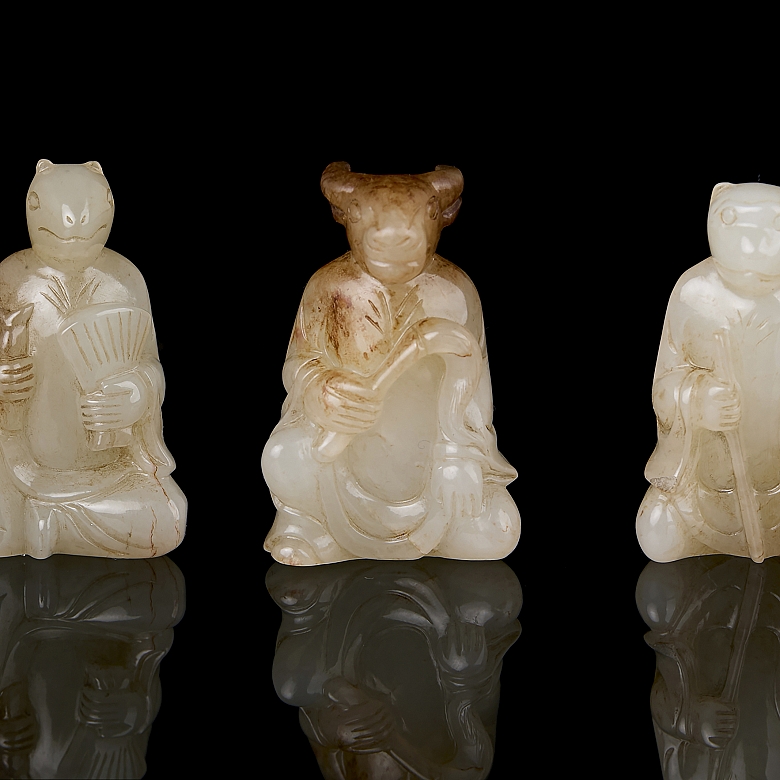 Conjunto de figuras de jade 