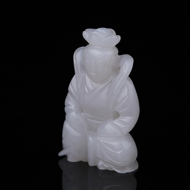 Figura de jade blanco de Hetian