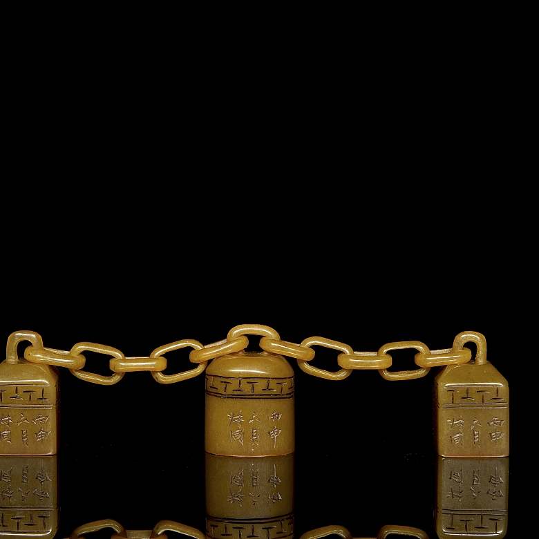 Conjunto de sellos de Shoushan, dinastía Qing