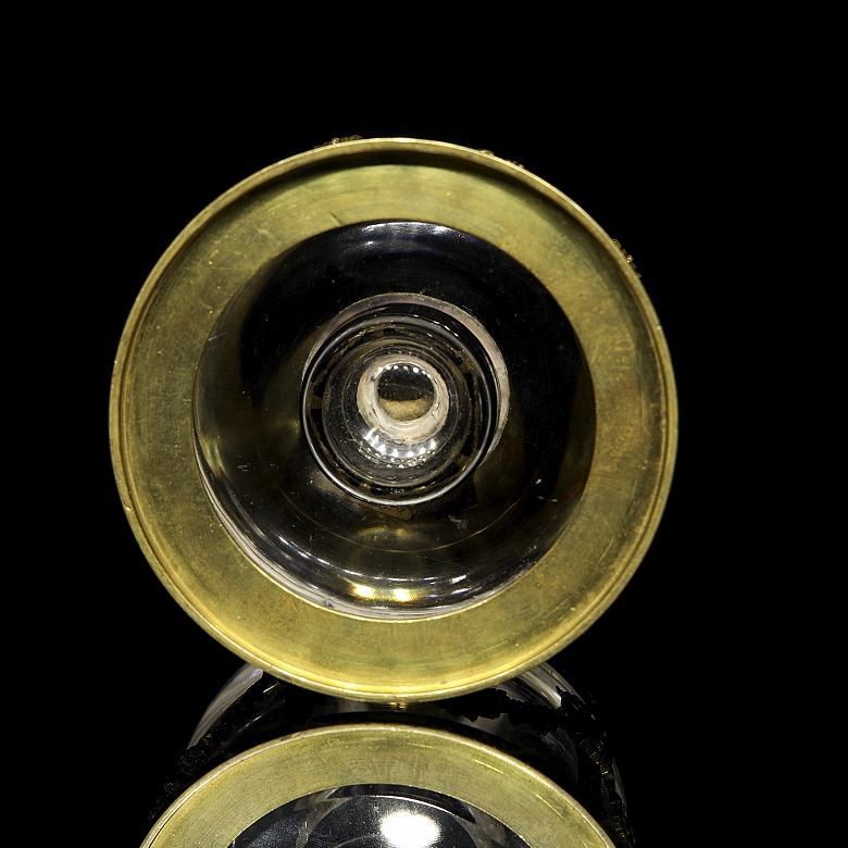 Empire curved glass and bronze scrivener's desk, 19th century - 8