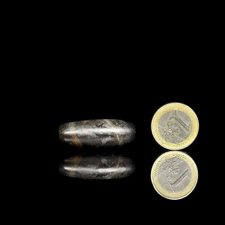 Antique brown agate Dzi bead - 5