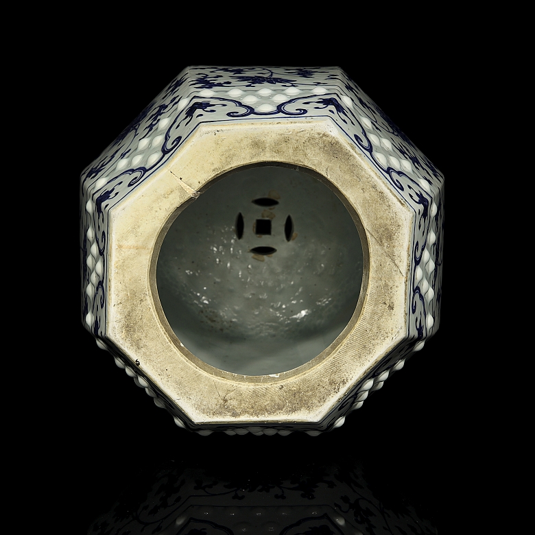 Asiento octogonal de ceramica