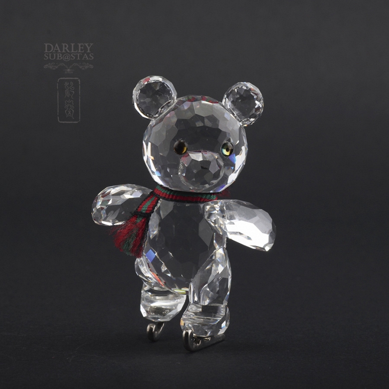 Set of three figures in Swarovski crystal, three bears