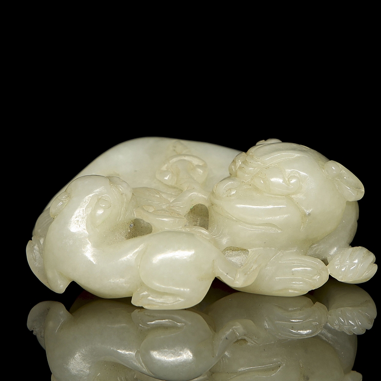 Figura de jade blanco de Hetian