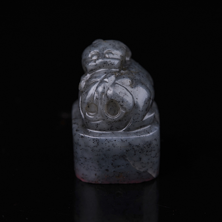 Sello de jade gris de Hetian