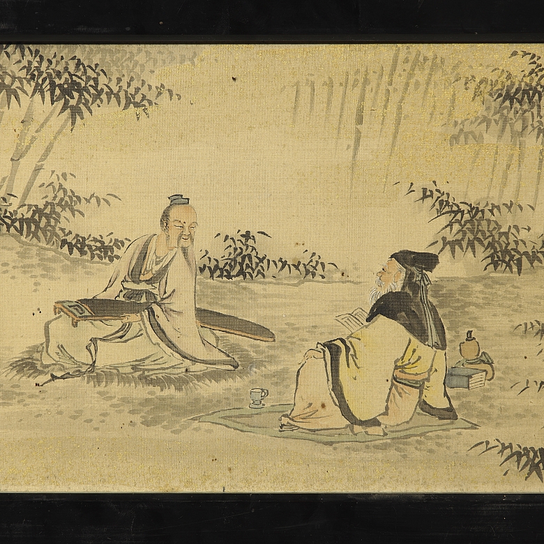 Pair of Chinese paintings ‘Scenes in the Countryside’, 20th century - 5