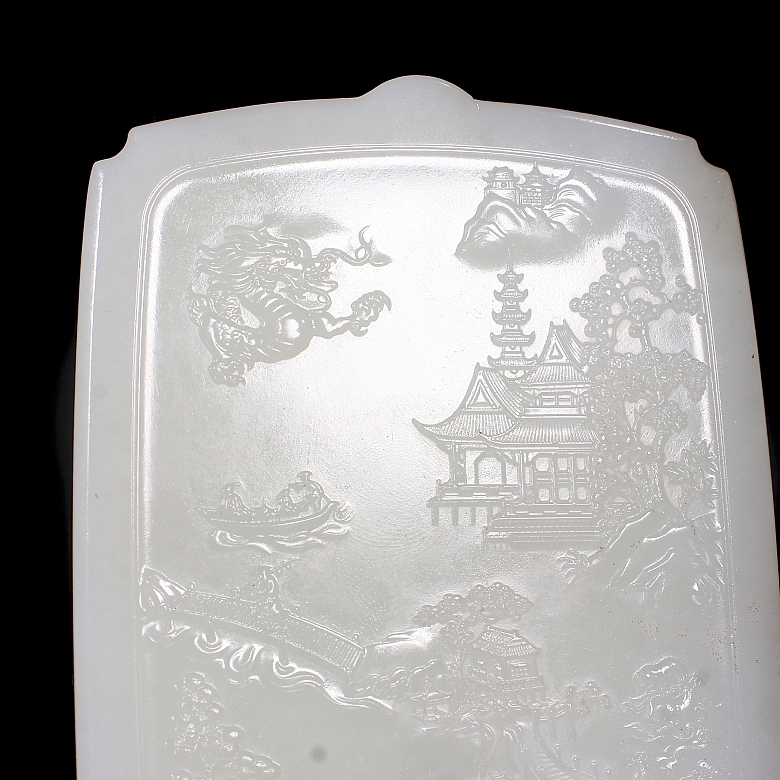 Biombo de jade blanco de Hetian 