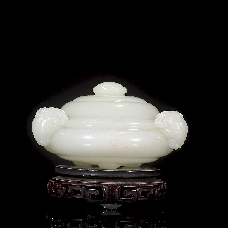 Incensario de jade blanco Hetian