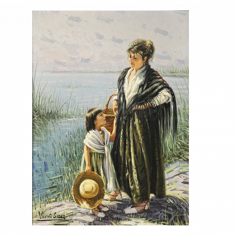 维森特·希内尔 Vicente Giner（1886–1943）《阿尔布费拉的母女》
