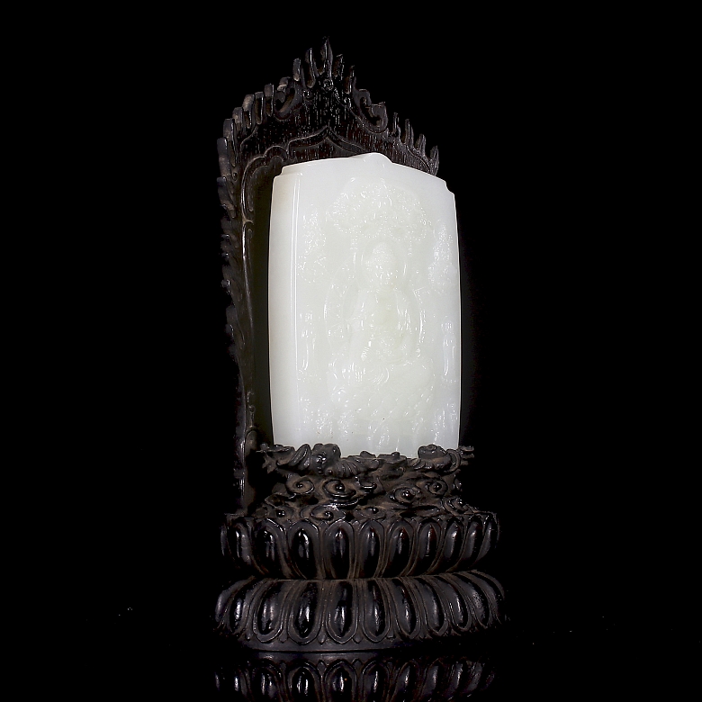 Biombo de jade blanco de Hetian 