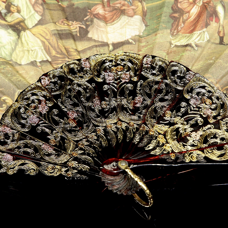 两把扇子，《花与景》，20世纪