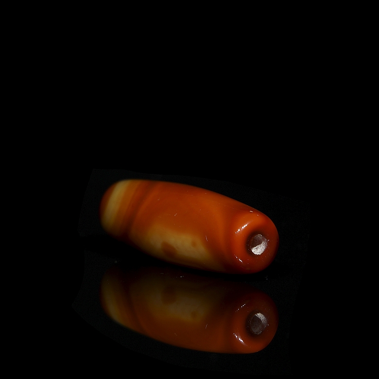 Cuenta Dzi de ágata naranja, dinastía Liao