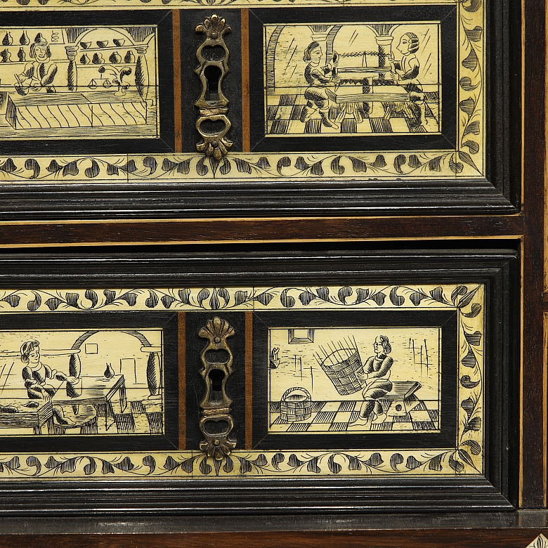 Wooden cabinet made in Valencia, 20th century
