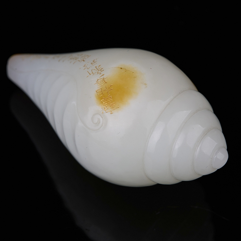 Caracola de jade blanco de Hetian 