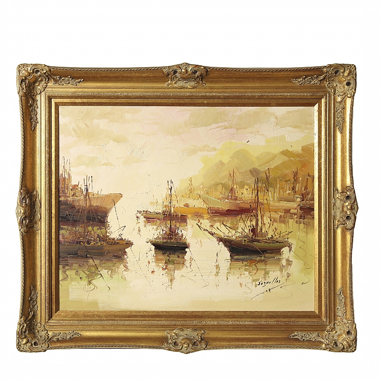 Antonio Segrelles (20th century) “Boats in the Harbor” - 5