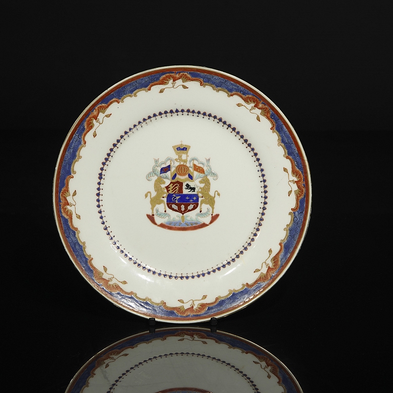 Plato de porcelana para exportación