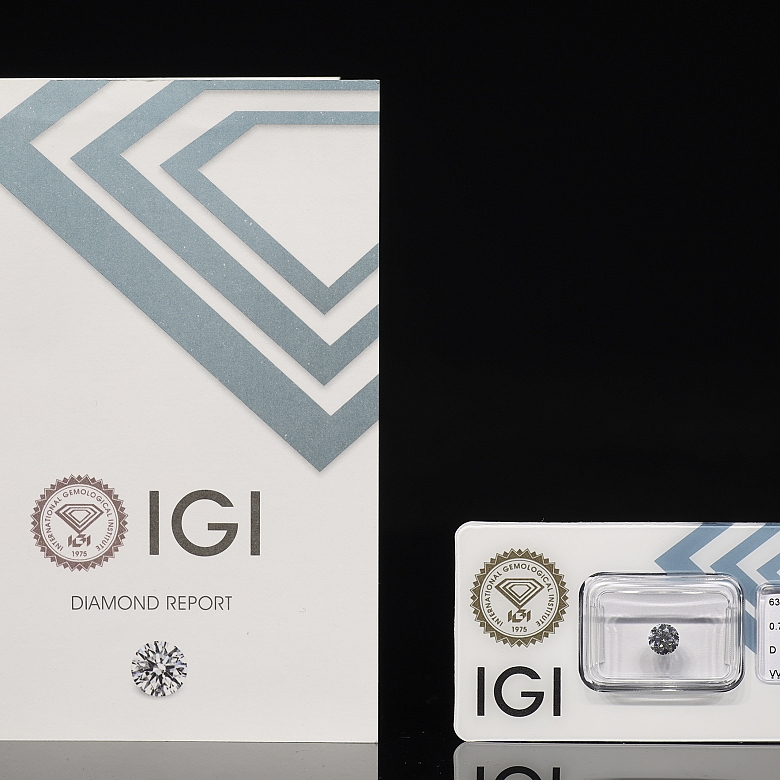 Diamante natural talla brillante, 0.70 ct, certificado IGI