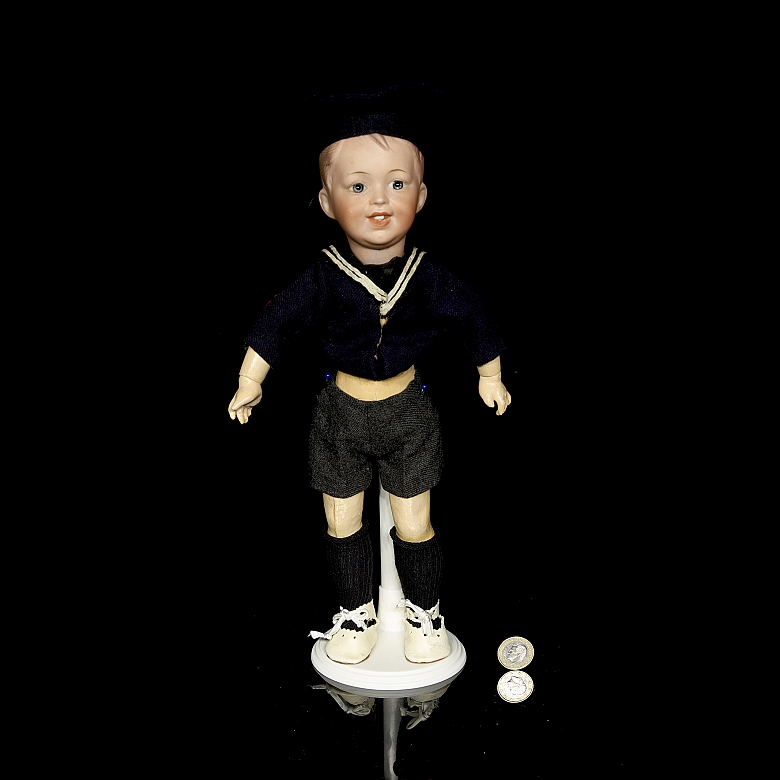 Porcelain figurine, ‘The Laughing One’, SFBJ, France, c. 1910–1920