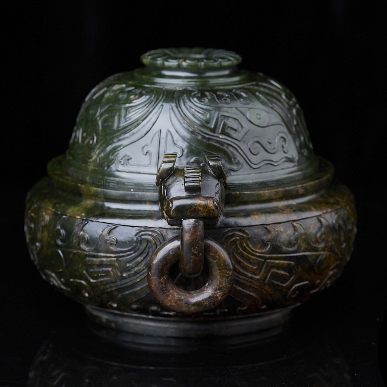 Incensario de jade espinaca 