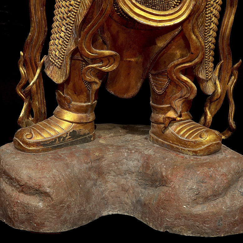 Magnificent bronze figure of ‘Guăng Mù Tiān wáng, Heavenly King’, Ming dynasty