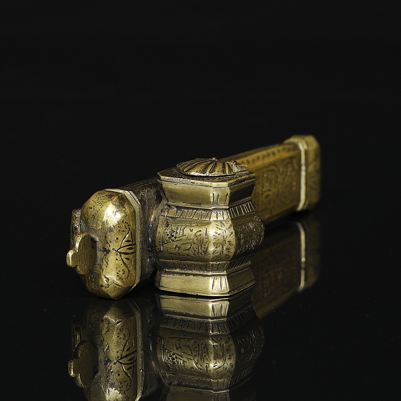 Ottoman travel inkwell with pen holder, 19th century - 1