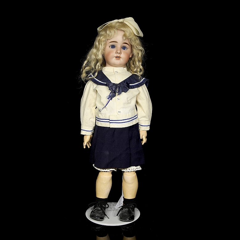 Recknagel, Muñeca parlante de porcelana DEP, molde de Rempel & Alt, Turingia, c. 1905-1914