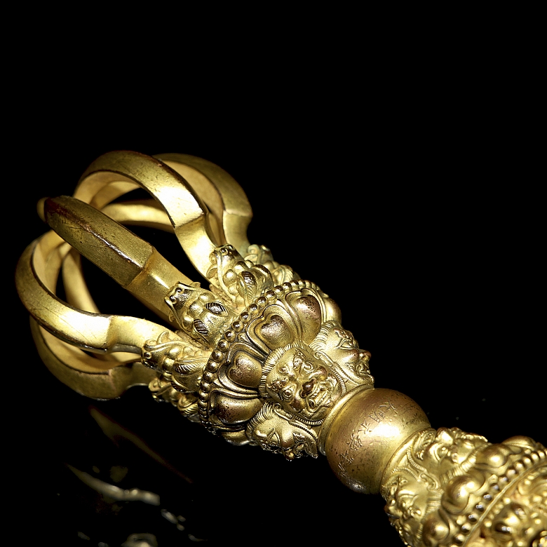 Dorje de bronce dorado, dinastía Qing