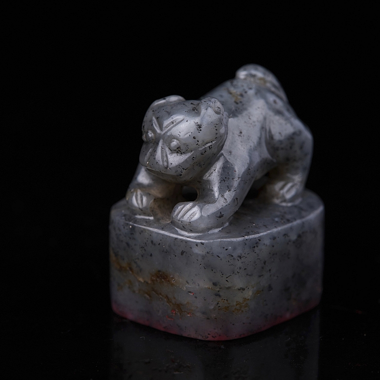 Sello de jade gris de Hetian