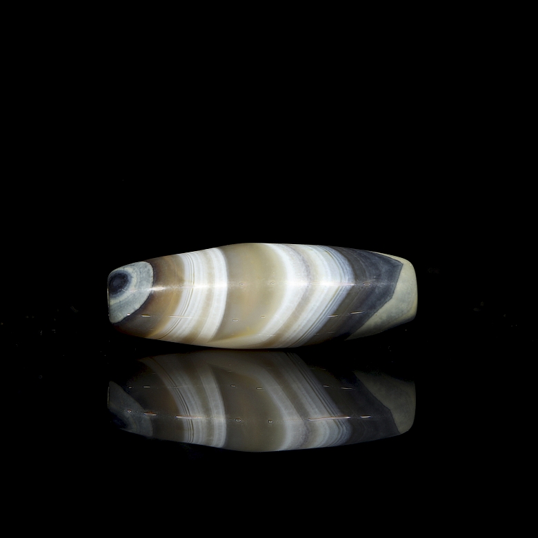Natural agate Dzi bead, Liao dynasty - 2