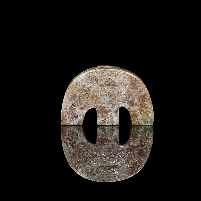 Colgante de jade tallado, cultura Liangzhu