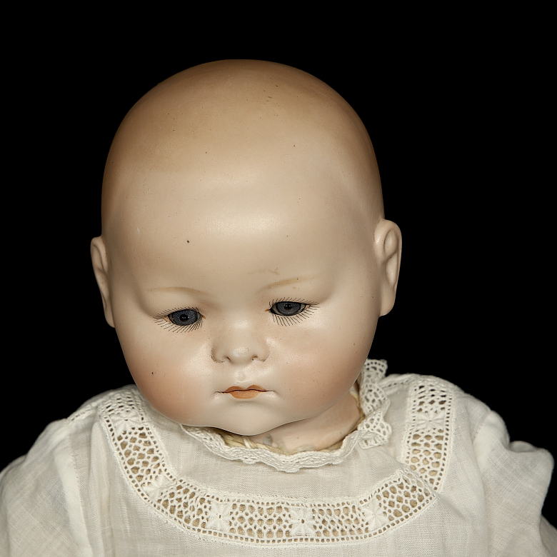 Muñeca de porcelana de carácter Kestner, molde 126, Alemania, c. 1915-1920
