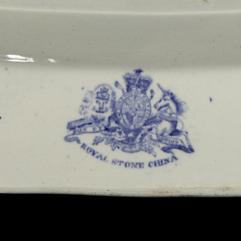 英国陶瓷托盘，“皇家石瓷”，19世纪