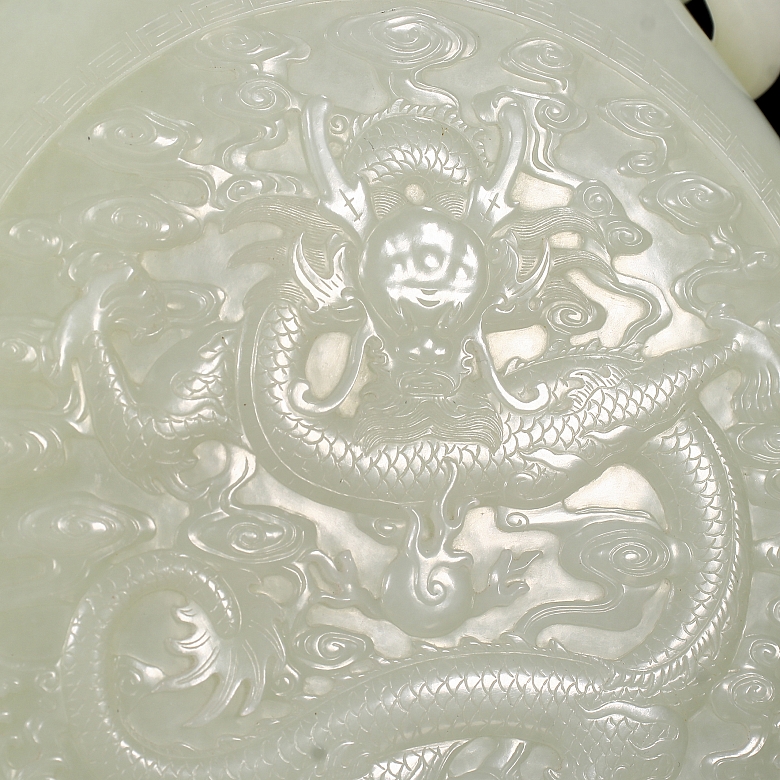 Jarrón de jade blanco de Hetian
