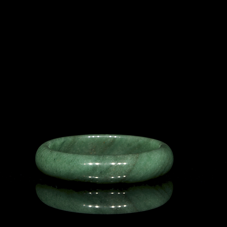 Green jade bangle, 20th century