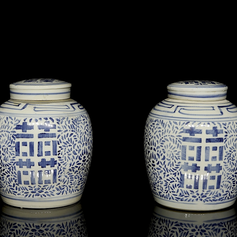 Pareja de tarros de jengibre