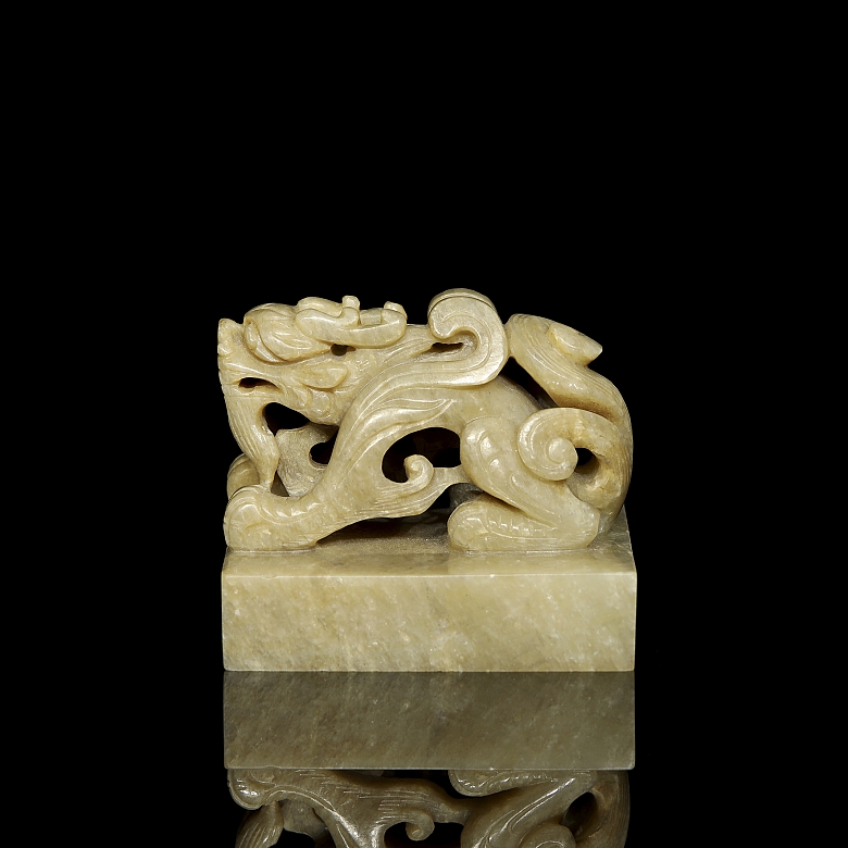 Sello de jade tallado 