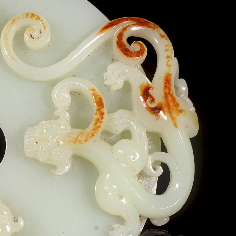 Disco Bi de jade blanco de Hetian 