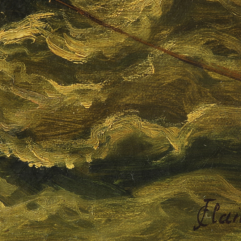 F. Claiton (19th century) ‘Seascape in Storm’