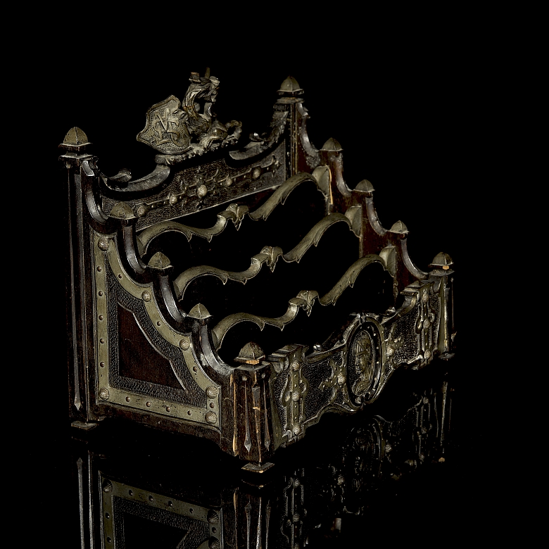 Wooden and metal letter holder, 19th century - 1