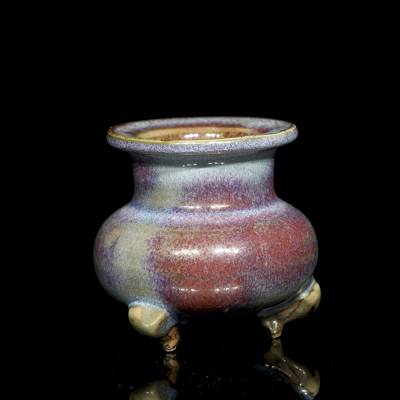 Incensario de cerámica esmaltada, estilo Junyao