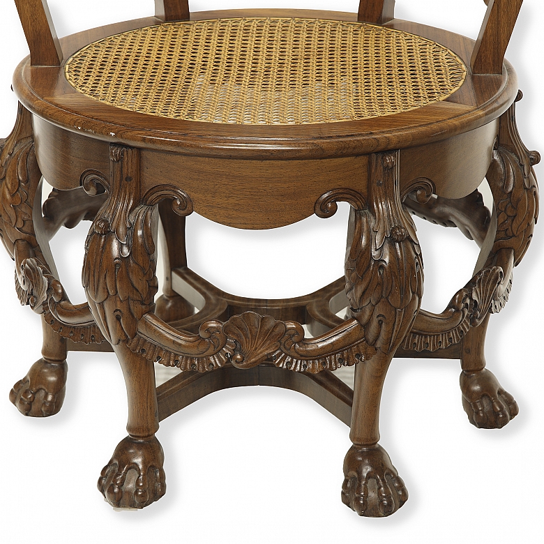 Set of Dutch Colonial-style ‘Burgomaster’ chairs, 20th century